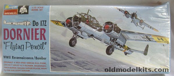 Monogram 1/72 Do-17 Flying Pencil Blue Box Issue, PA214-150 plastic model kit